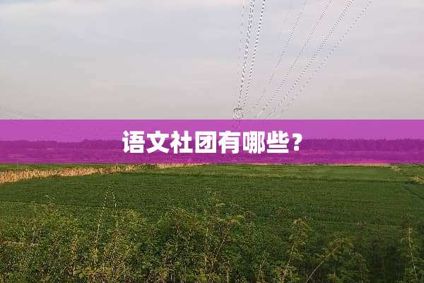 语文社团有哪些？
