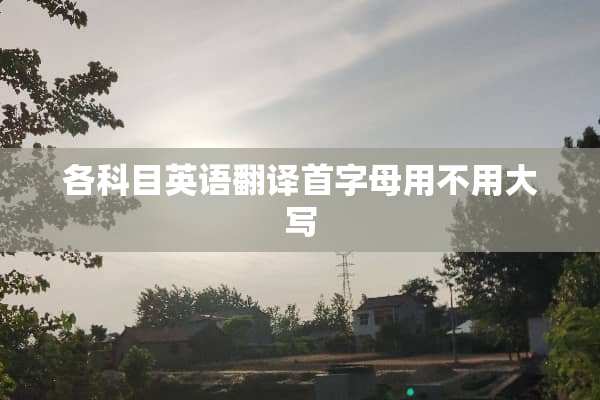 各科目英语翻译首字母用不用大写