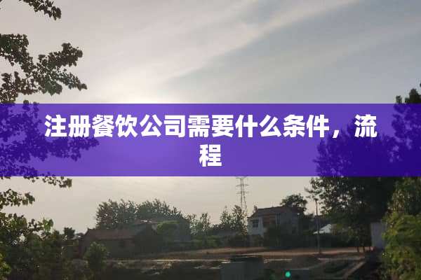 注册餐饮公司需要什么条件，流程