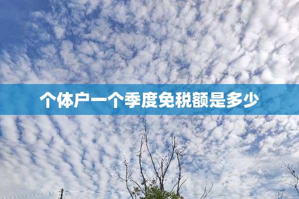 个体户一个季度免税额是多少