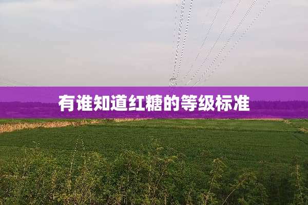 有谁知道红糖的等级标准