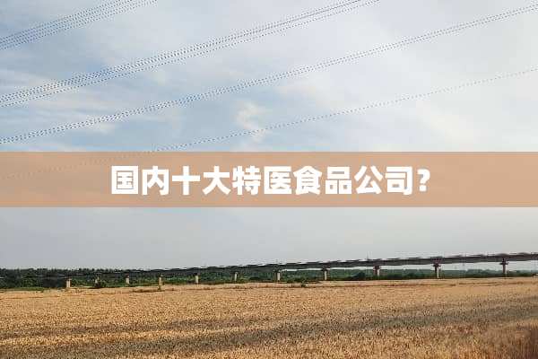 国内十大特医食品公司？