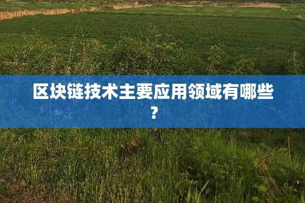区块链技术主要应用领域有哪些？