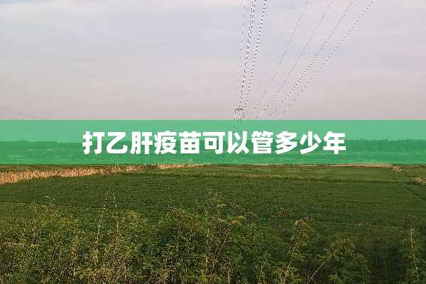打乙肝**可以管多少年