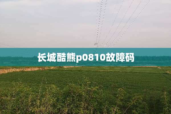 长城酷熊p0810故障码