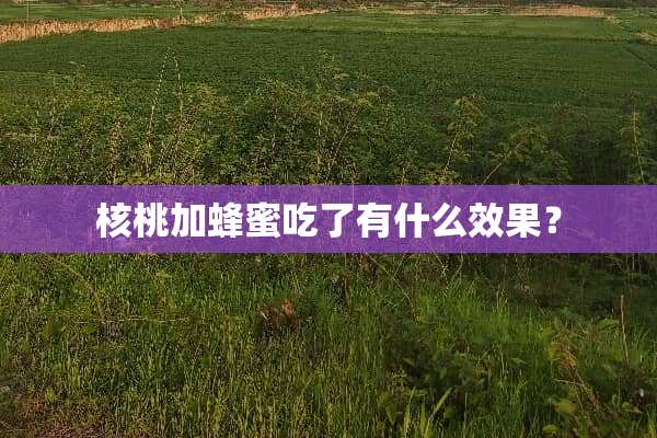 核桃加蜂蜜吃了有什么效果？