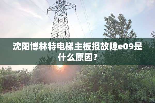 沈阳博林特电梯主板报故障e09是什么原因？