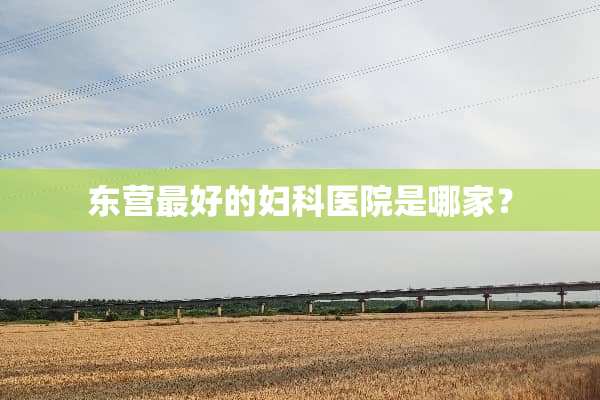 东营最好的妇科医院是哪家？