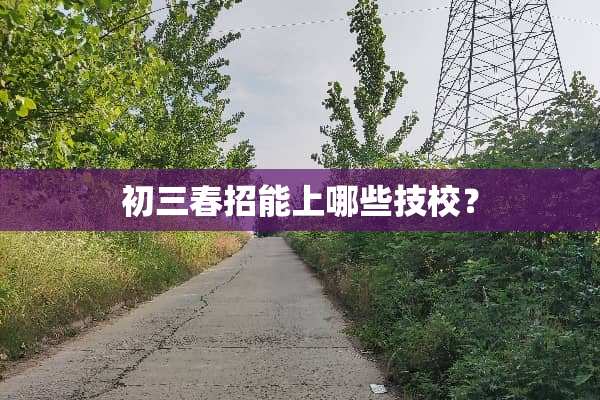 初三春招能上哪些技校？