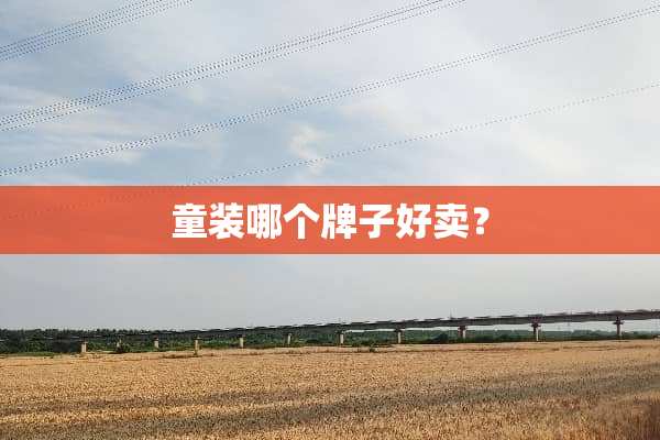 童装哪个牌子好卖？