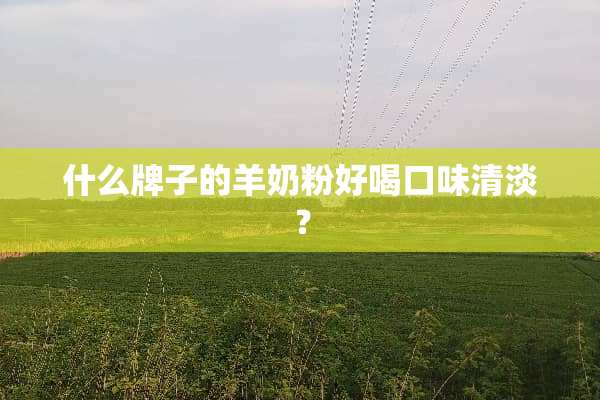 什么牌子的羊奶粉好喝口味清淡？