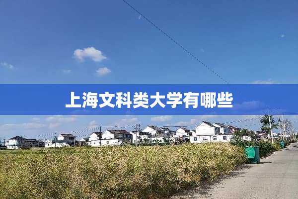 上海文科类大学有哪些