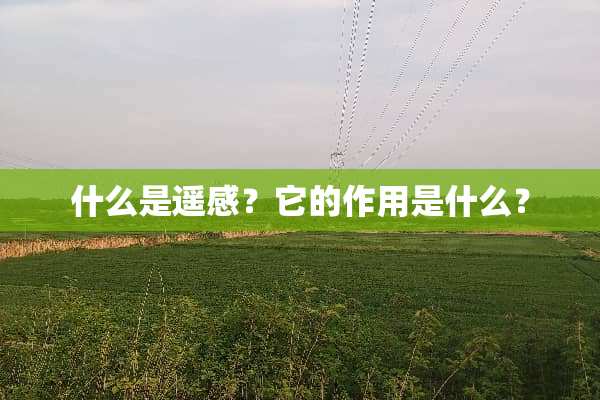 什么是遥感？它的作用是什么？