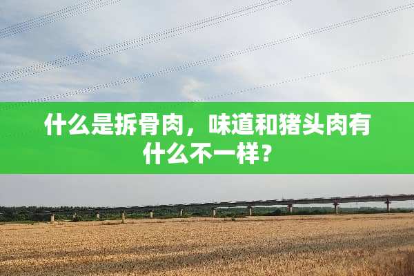 什么是拆骨肉，味道和猪头肉有什么不一样？