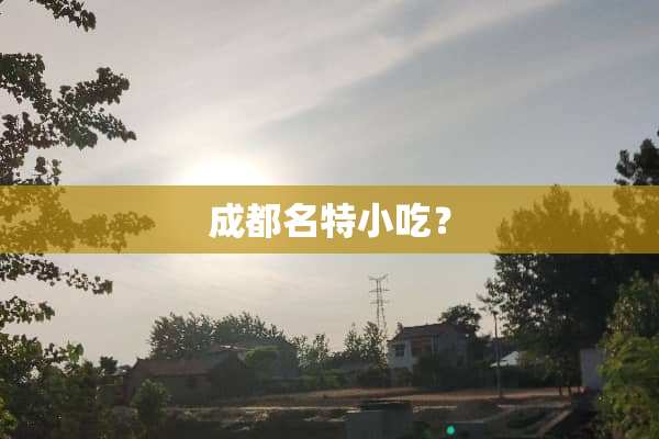 成都名特小吃？