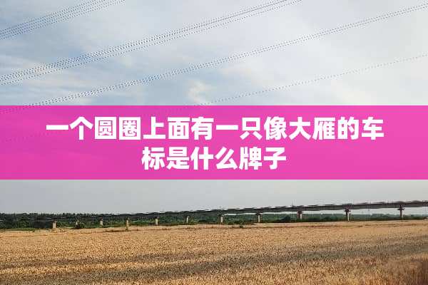 一个圆圈上面有一只像大雁的车标是什么牌子