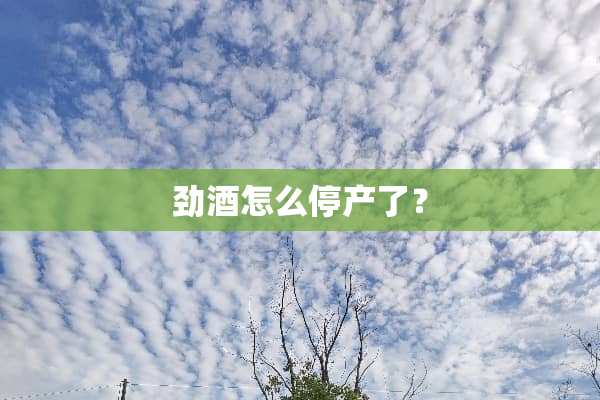 劲酒怎么停产了？