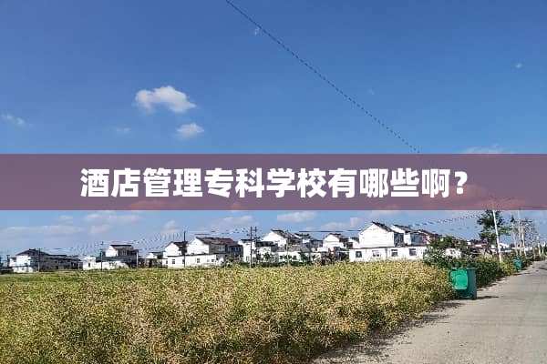 酒店管理专科学校有哪些啊？