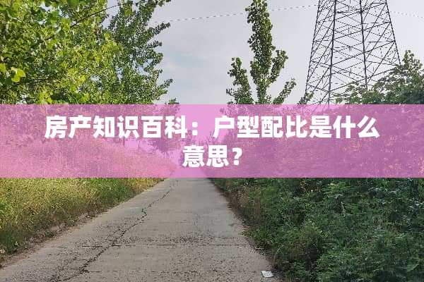 房产知识百科：户型配比是什么意思？