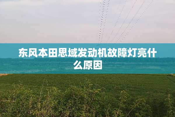 东风本田思域发动机故障灯亮什么原因