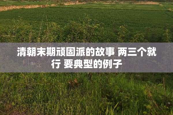 清朝末期顽固派的故事 两三个就行 要典型的例子