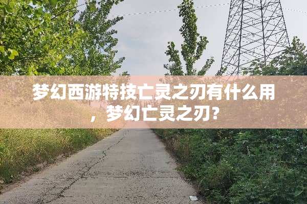 梦幻西游特技亡灵之刃有什么用，梦幻亡灵之刃？