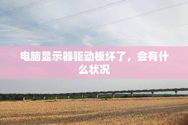 电脑显示器驱动板坏了，会有什么状况