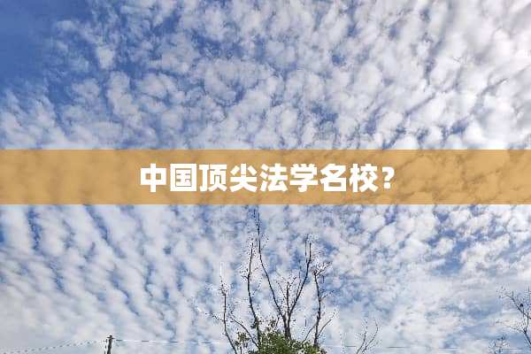 中国顶尖法学名校？