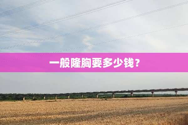 一般隆胸要多少钱？