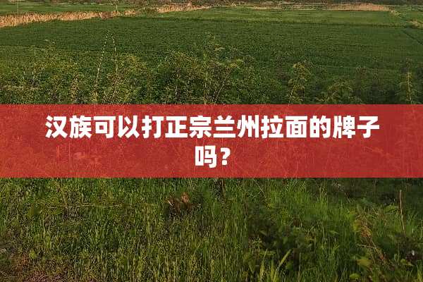 汉族可以打正宗兰州拉面的牌子吗？