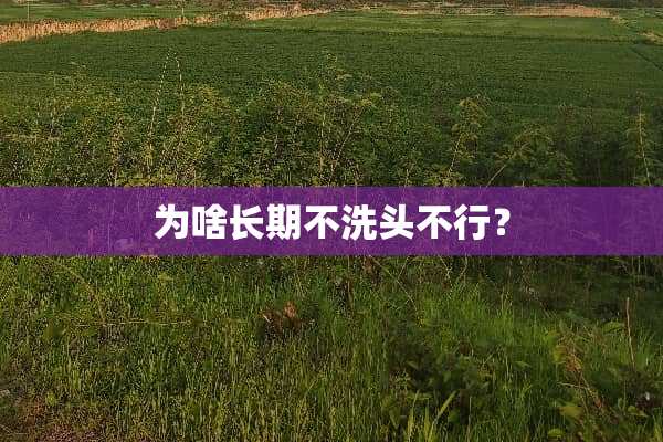 为啥长期不洗头不行？