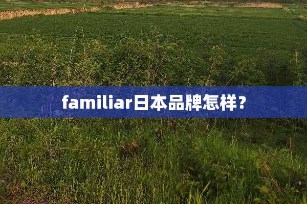 familiar日本品牌怎样？