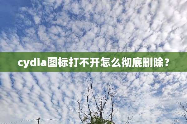 cydia图标打不开怎么彻底删除？