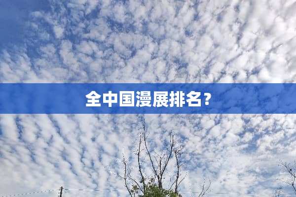 全中国漫展排名？