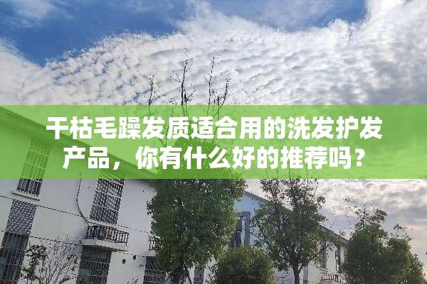 干枯毛躁发质适合用的洗发护发产品，你有什么好的推荐吗？