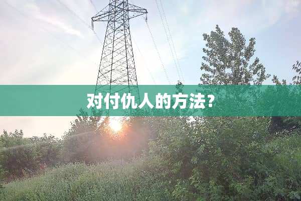对付仇人的方法？