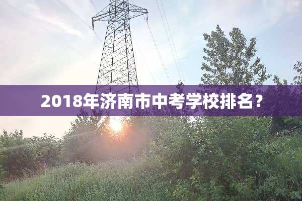 2018年济南市中考学校排名？