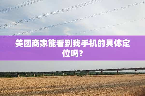 美团商家能看到我手机的具体定位吗？