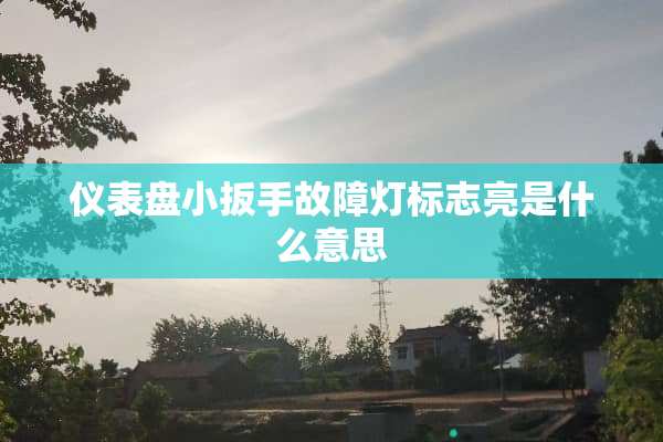 仪表盘小扳手故障灯标志亮是什么意思