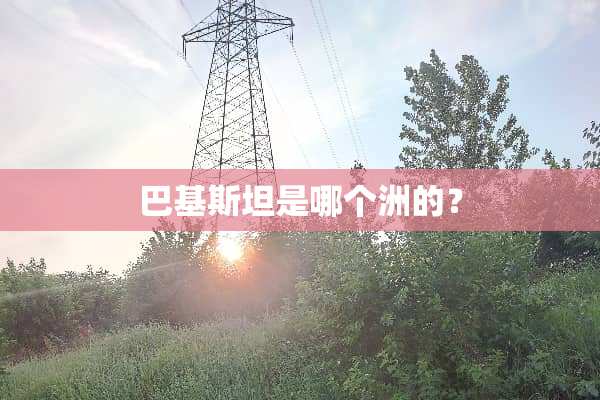 巴基斯坦是哪个洲的？