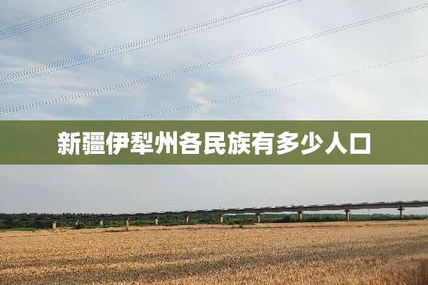 新疆伊犁州各民族有多少人口