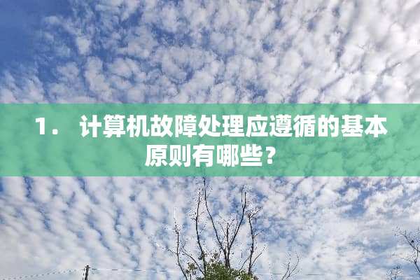 1． 计算机故障处理应遵循的基本原则有哪些？
