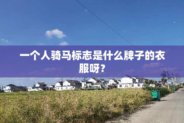 一个人骑马标志是什么牌子的衣服呀？