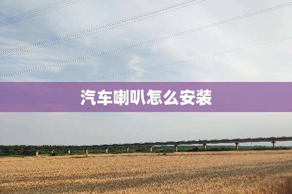 汽车喇叭怎么安装