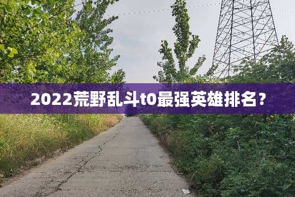 2022荒野乱斗t0最强英雄排名？