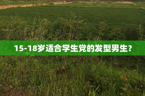 15-18岁适合学生党的发型男生？