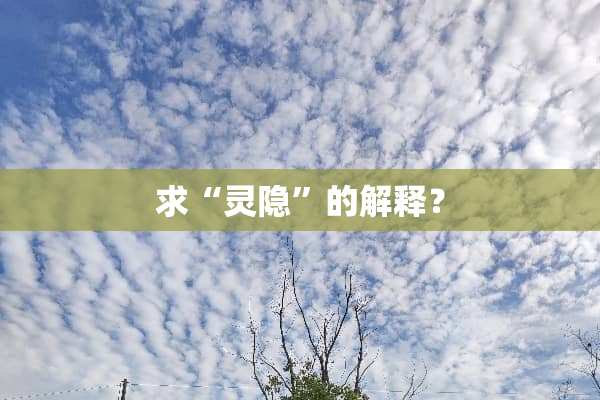 求“灵隐”的解释？