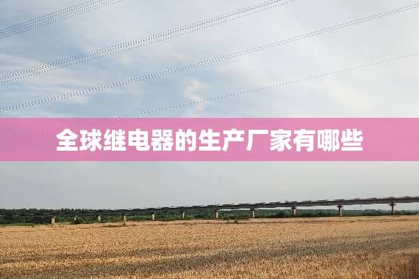 全球继电器的生产厂家有哪些
