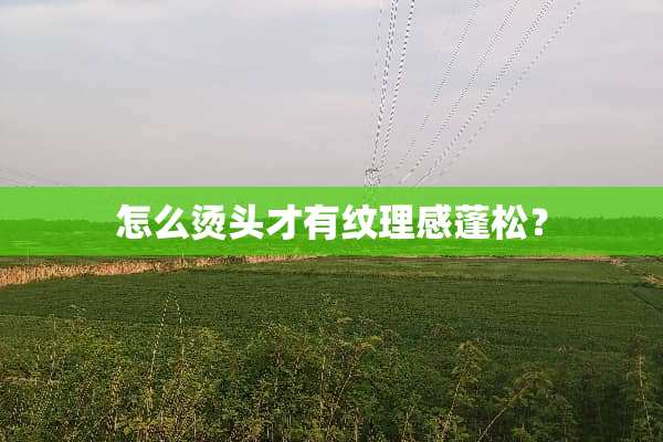 怎么烫头才有纹理感蓬松？