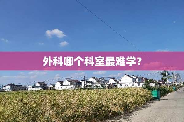 外科哪个科室最难学？